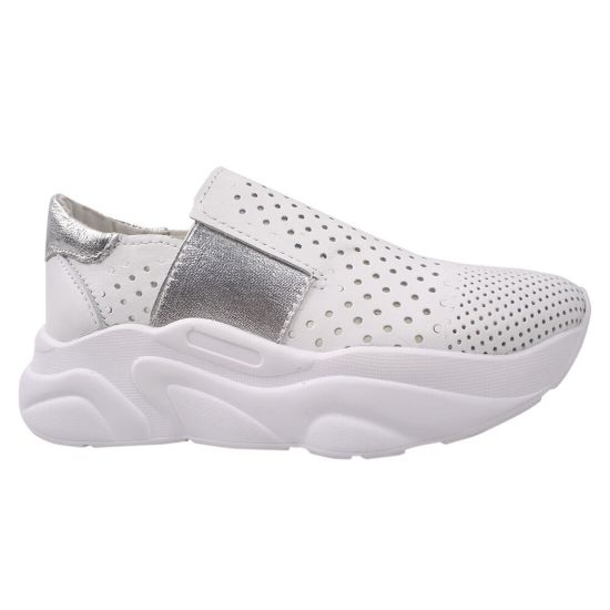 Кеди жіночі Maxus Shoes натуральна шкіра, колір білий 54-20LTCP