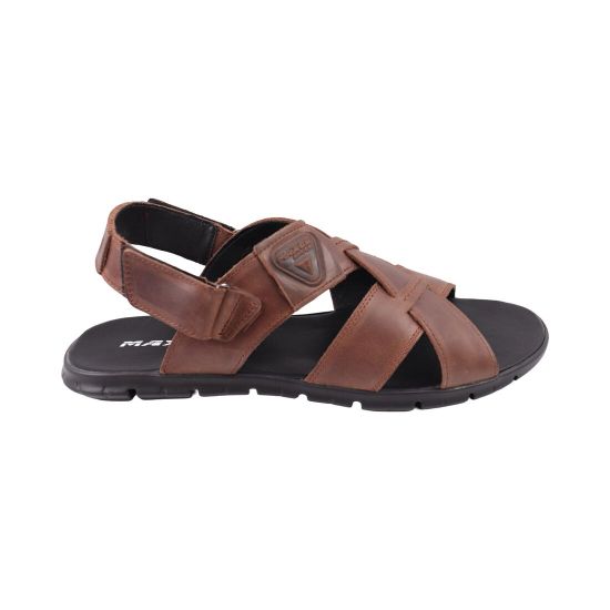 Сандали мужские Maxus shoes коричневые натуральная кожа 145-24LBC