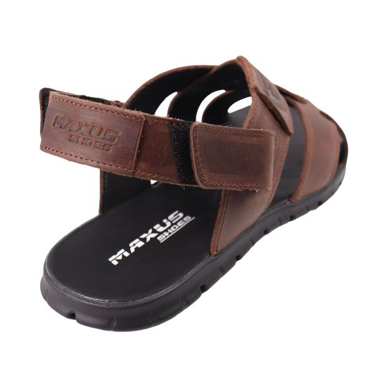 Сандали мужские Maxus shoes коричневые натуральная кожа 145-24LBC