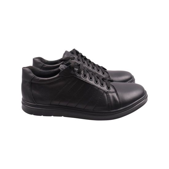 Кеди чоловічі Maxus shoes чорні натуральна шкіра 118-23DTCP