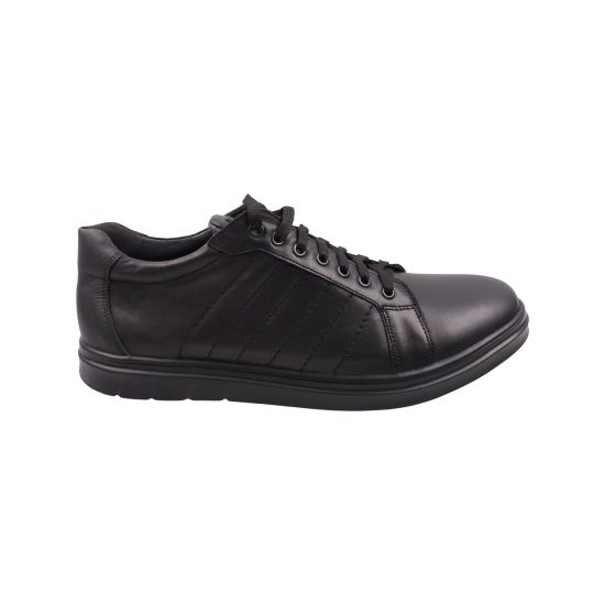 Кеди чоловічі Maxus shoes чорні натуральна шкіра 118-23DTCP
