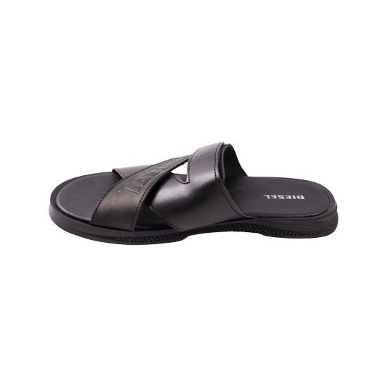Шльопанці чоловічі Maxus shoes чорні натуральна шкіра 131-23LSHC