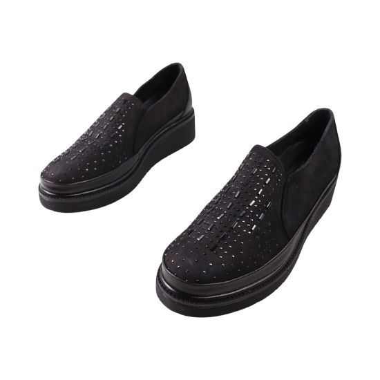 Туфли женские Kesim черные натуральный нубук 211-23/24DTC