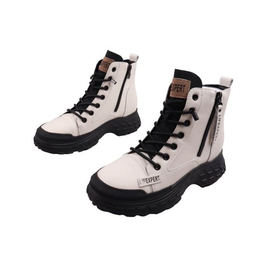 Черевики жіночі Li Fexpert молочні натуральна шкіра 1193-23DHS