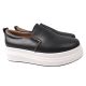 Кеди-Сліпони жіночі з еко шкіри, на платформі, чорні, Fashion 7-21DTCPF