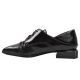 Туфлі жіночі з натуральної лакової шкіри, на низькому ходу, чорні, Berkonty 334-21DTC