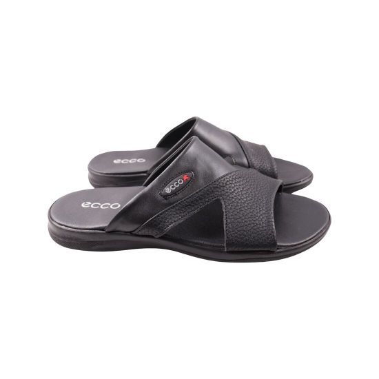 Шльопанці чоловічі Maxus shoes чорні натуральна шкіра 136-23LSHC