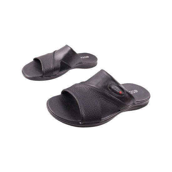 Шльопанці чоловічі Maxus shoes чорні натуральна шкіра 136-23LSHC