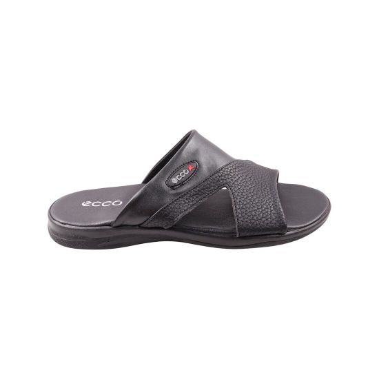 Шльопанці чоловічі Maxus shoes чорні натуральна шкіра 136-23LSHC